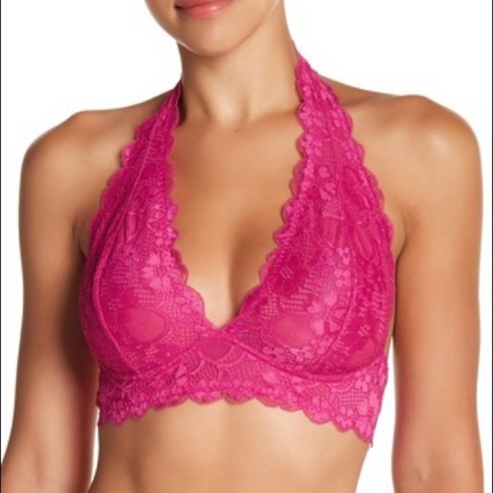 Free People OB590926 Lace Halter Bralette XS